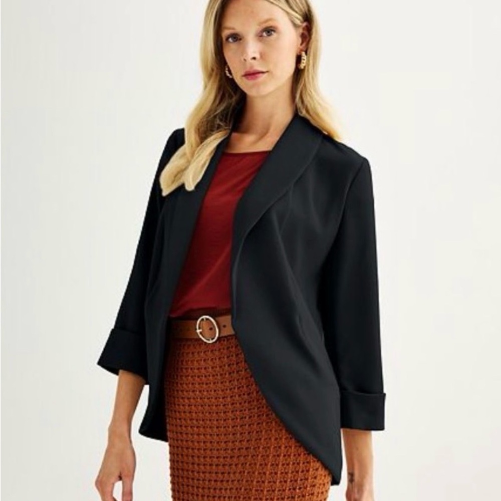 NINE WEST NWT Cocoon Blazer XS Black Classic